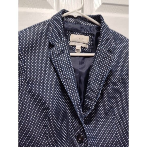 J. Crew Schoolboy Blazer Women's Size 4 Indigo Polka Dot Button-Down Notch Lined - Picture 8 of 12
